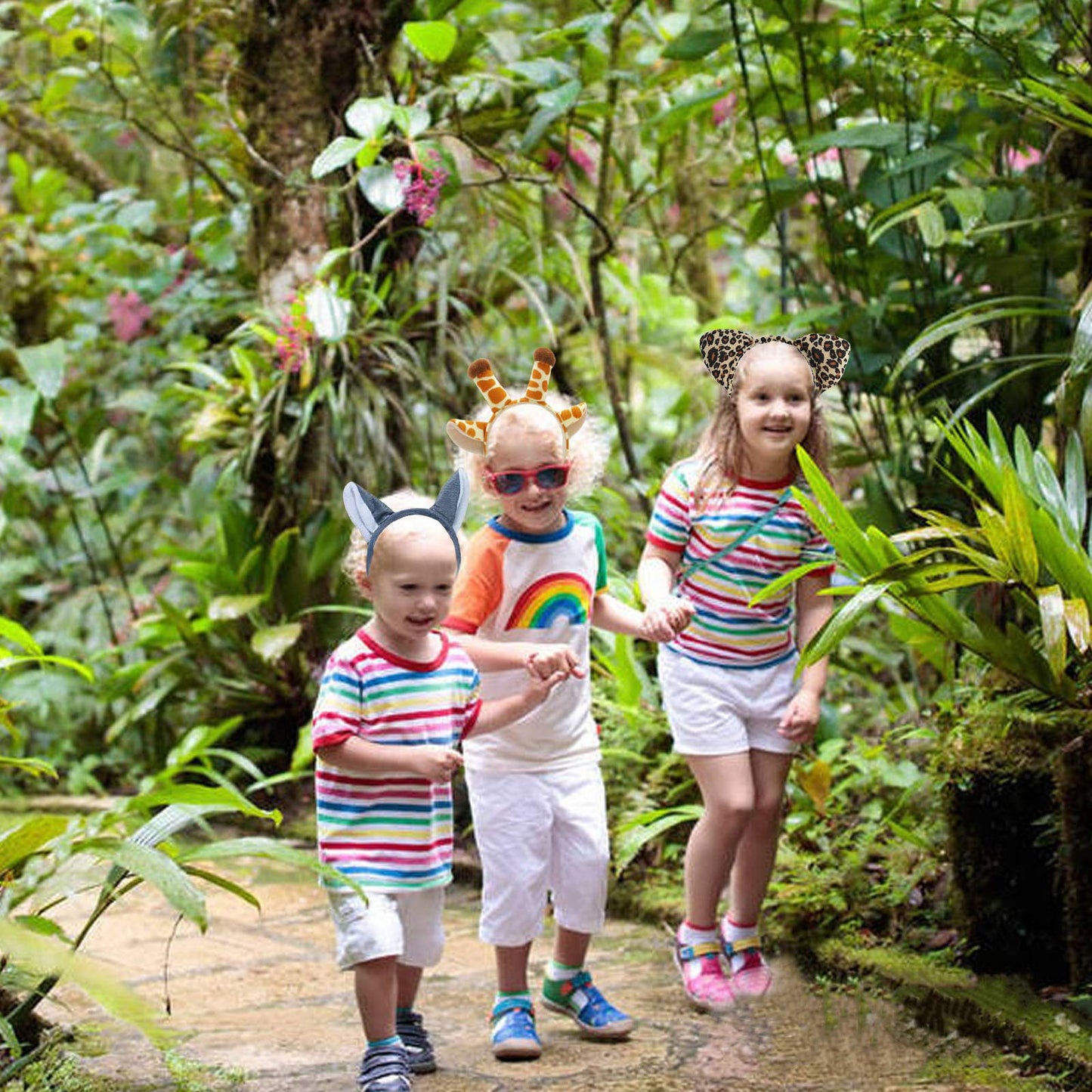 Flying Childhood Animal Ears Headband For Kids Adults Party, Jungle Woodland Safari Zoo Headbands For Birthday