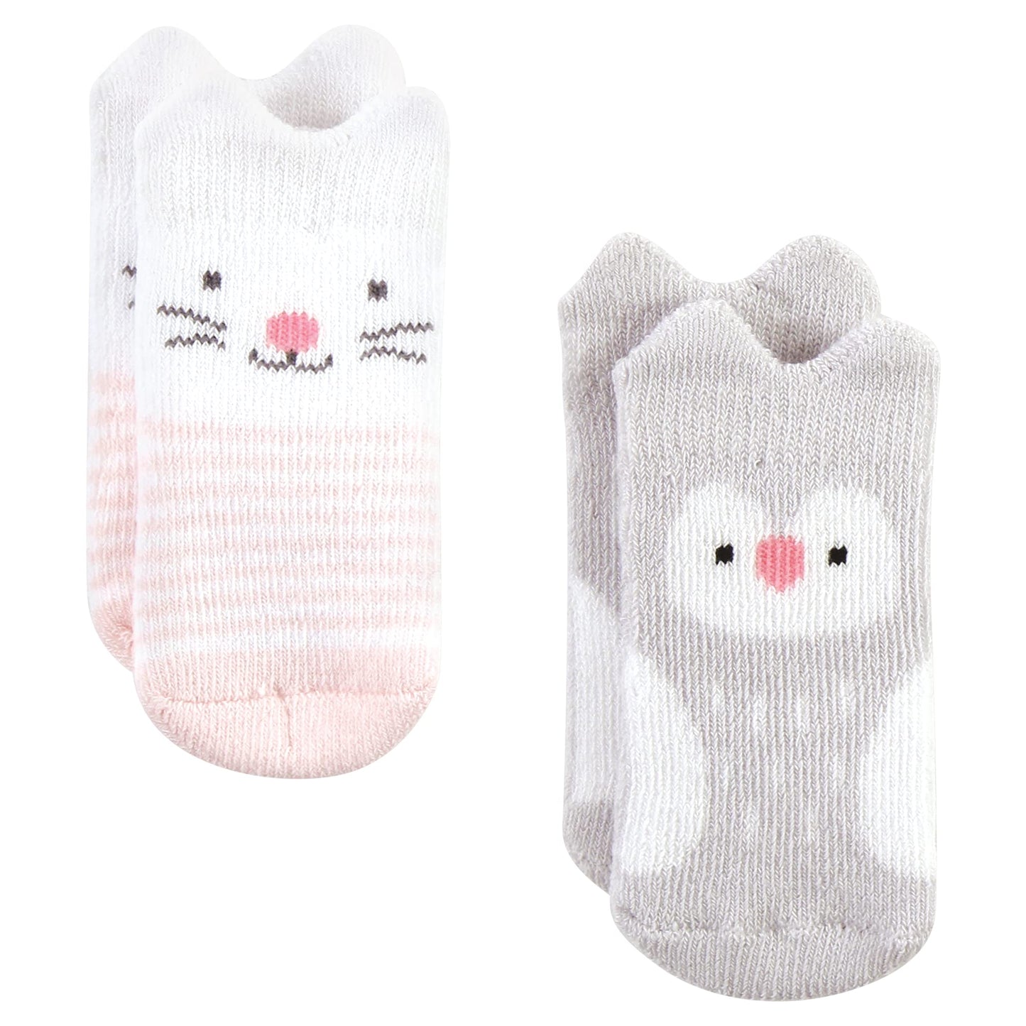 Hudson Baby Unisex Baby Cotton Rich Newborn And Terry Socks, Pink Girl Woodland, 6-12 Months