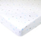 TL Care 2 Pack Printed 100% Natural Cotton Jersey Knit Fitted Pack N Play Playard Sheet, Blue Stars/Zigzag, Soft Breathable