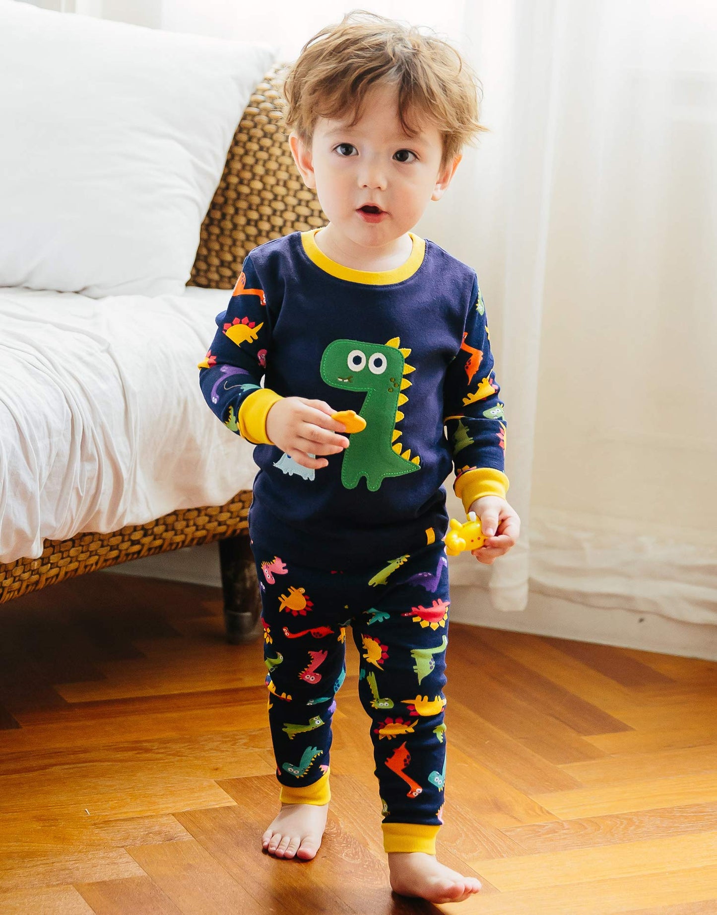 Vaenait Baby Kids Boys Girls Long Sleeve Cotton Sleepwear Pajamas 2Pcs Set Buddy Dino 10Y/Js