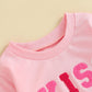 Socutebabe Toddler Girl Valentines Outfit Kiss Me Shirts Crewneck Sweatshirt Pullover Tops Infant Baby Spring Clothes (Kiss Me P