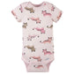 Gerber Baby Girls' 4-Pack Short Sleeve Onesies Bodysuits, Leopard Pink, Newborn