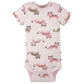Gerber Baby Girls' 4-Pack Short Sleeve Onesies Bodysuits, Leopard Pink, 18 Months