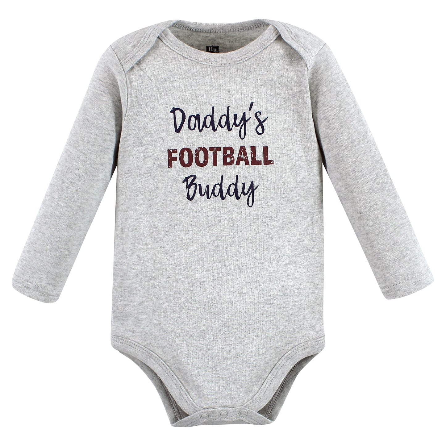 Hudson Baby Baby Girls Long-Sleeve Bodysuits Hudson Unisex Cotton Long Sleeve Bodysuits Football Buddy 0 3 Months, Football Budd