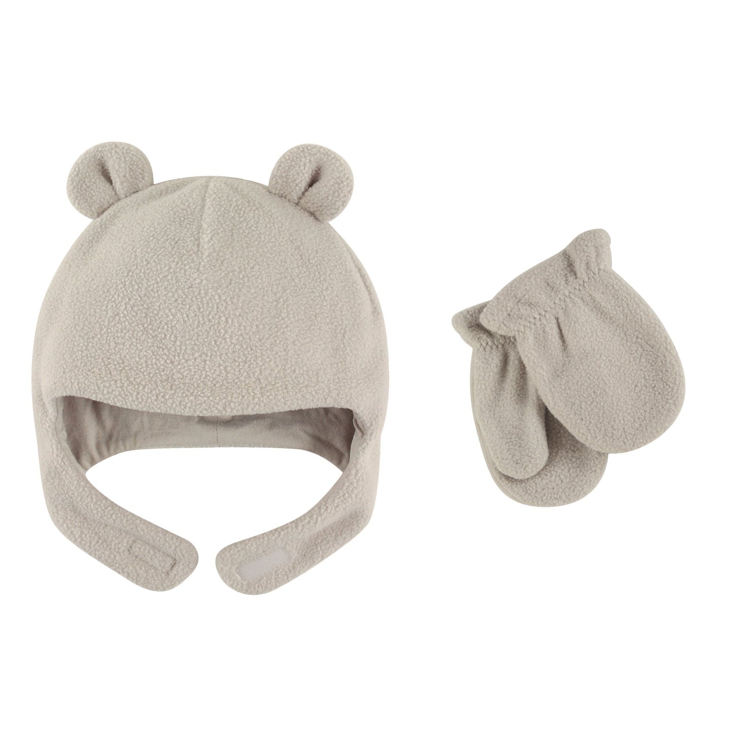 Luvable Friends Unisex Baby Beary Cozy Hat And Mitten Set, Light Gray Toddler, 18-24 Months