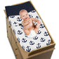 Sweet Jojo Designs Navy Blue White Anchors Boy Girl Baby Nursery Changing Pad Cover - Nautical Theme Ocean Sailboat Sea Marine S
