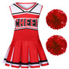 Koatobbor Girls Cheerleader Costume Cheerleading Outfit Dress For Halloween Party Birthday Gift 3-9Years (Red, 6-7 Years)