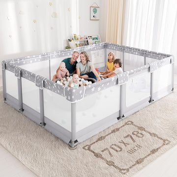 Large Baby Playpen For Babies And Toddlers - 78X70In Giant Play Pen For Babies 6-12 Months Big Play Yard For Toddlers 1-3 Play P