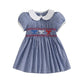 Girls 4th of July Outfit Toddler Girl Bow Doll Collar Princess Dress Kids Fourth of July Dresses Patriotic Clothes (J Bow Plaid 