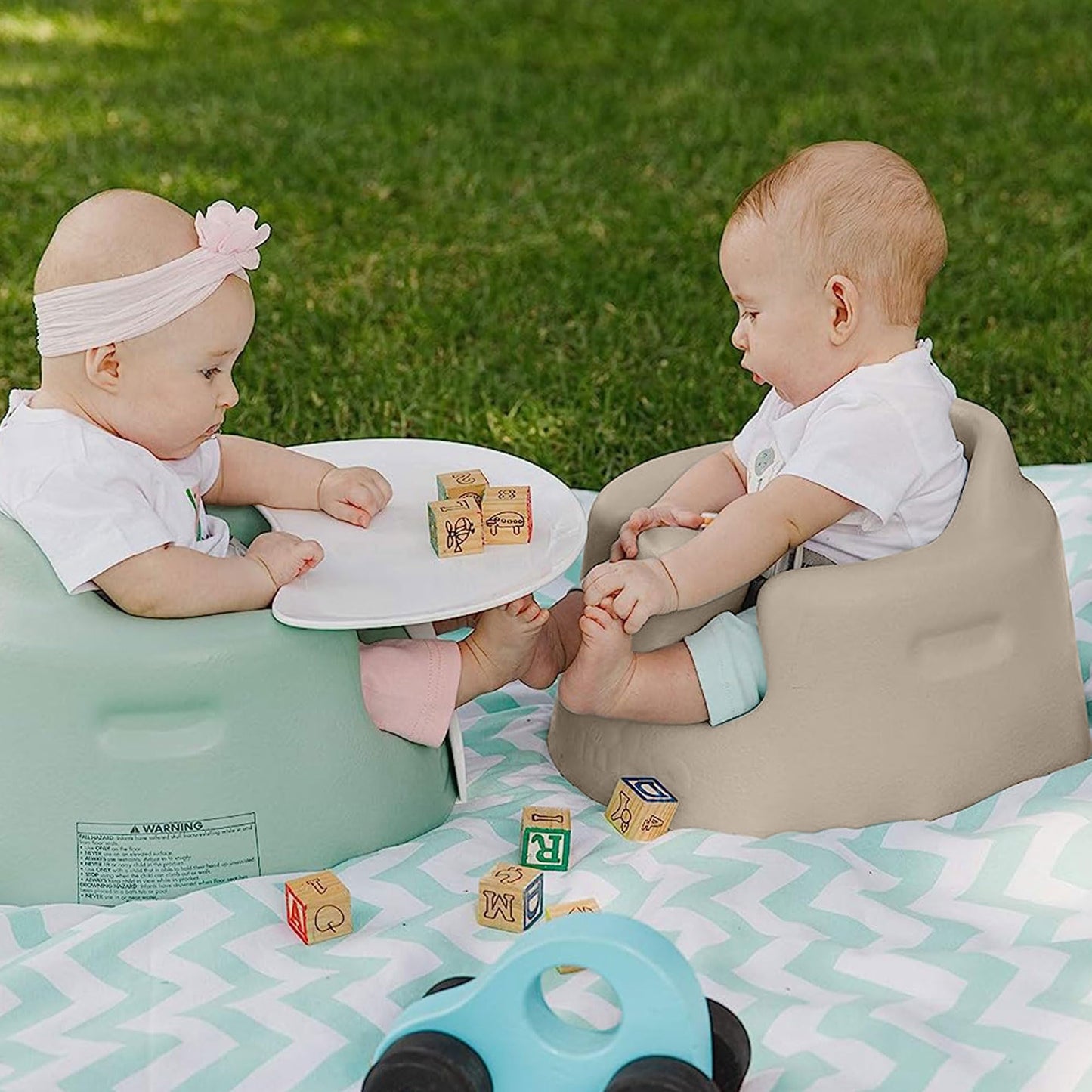 Bumbo Infant Floor Seat Baby Lounger Sit Up Support Chair For 3 To 12 Months With 3-Point Adjustable Safety Strap Harness And Ro