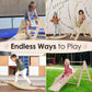 6 In 1 Toddler Climbing Toys Indoor - Safe Montessori Climbing Set With Foldable Pikler Triangle Ladder, Reversible Baby Climber
