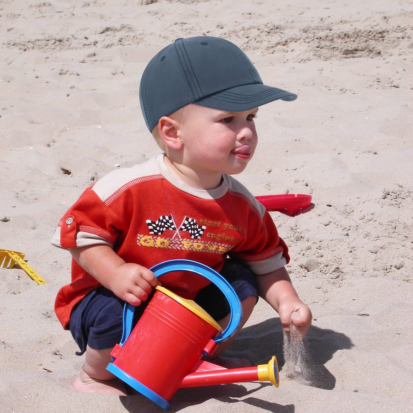 Qikqik Baby/Toddler Hat, Navy Baseball Cap, 6-24 Months, Upf 50+ Sun Protection, Adjustable, Unisex-Babies