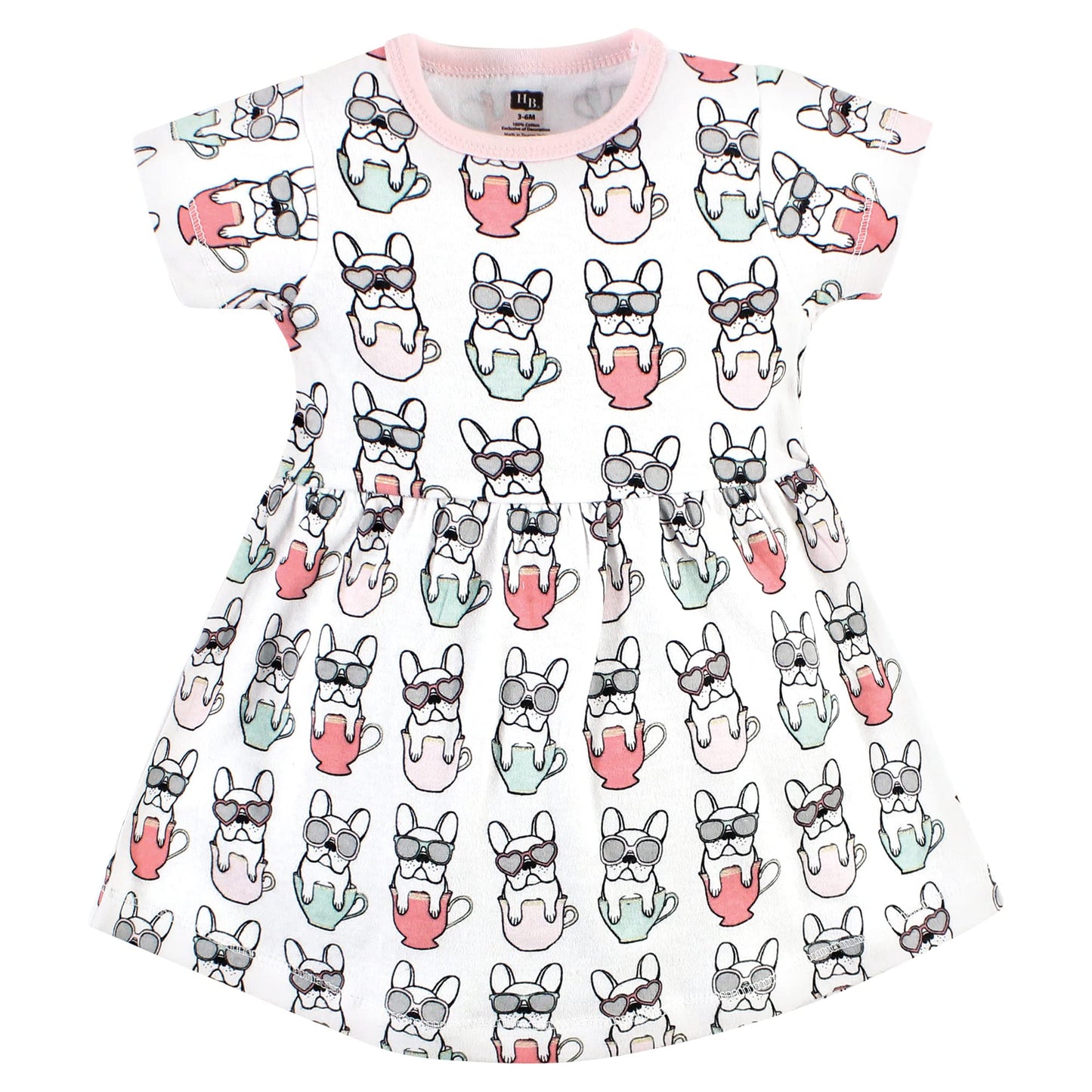 Hudson Baby Baby Girls Hudson Cotton Dresses, Bonjour, 0-3 Months Casual Dress, Bonjour, 3 Months Us
