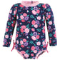 Hudson Baby Baby Girl'S Toddler Swimsuit, Navy Bright Pink Floral