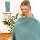 Haleeone Muslin Nursing Cover For Breastfeeding, Privacy Breathable Breastfeeding Cover With Arch Neckline For Mom, 100% Cotton