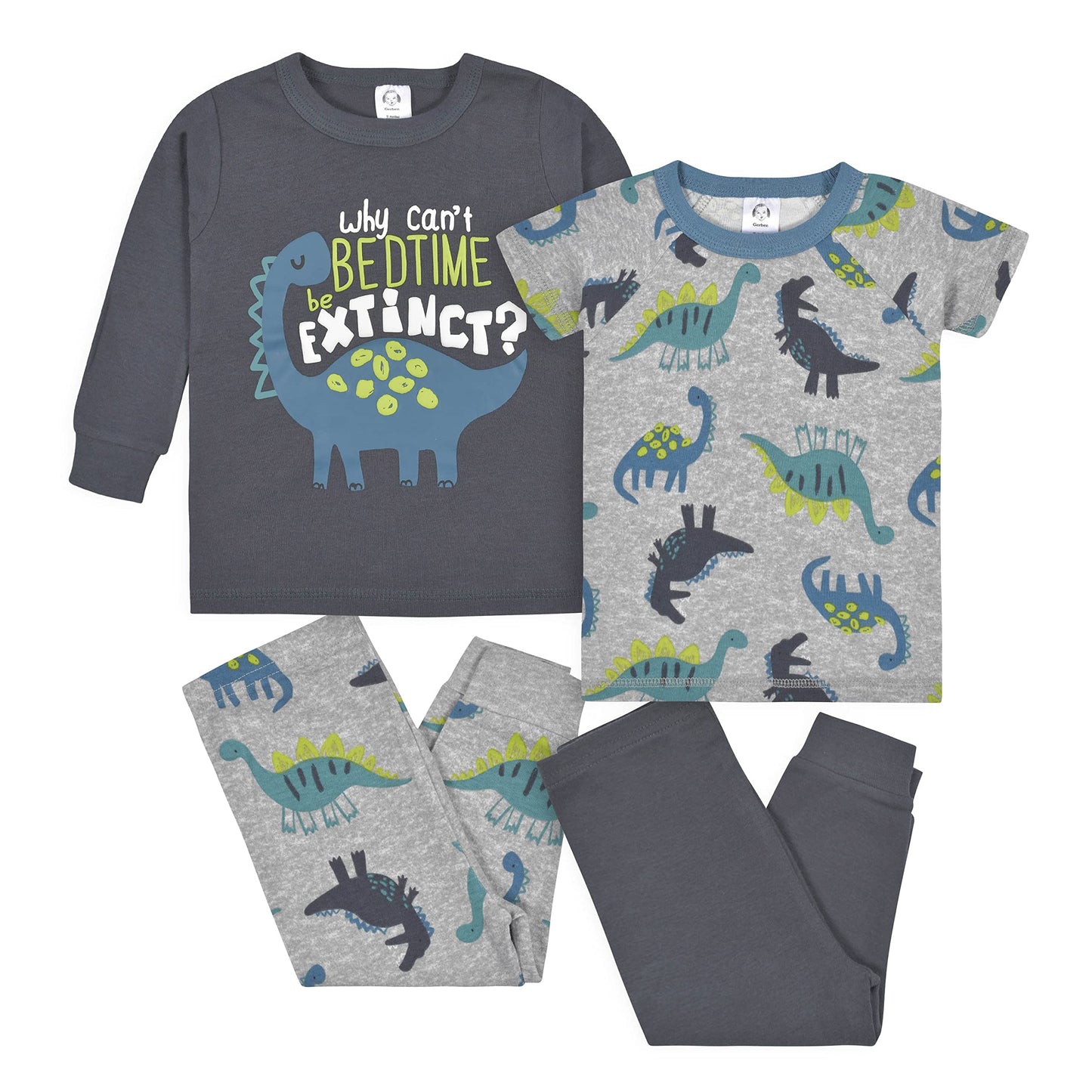 Gerberbaby Boystoddler Snug Fit 4-Piece Pajama Seteverybody Roar Blue3T