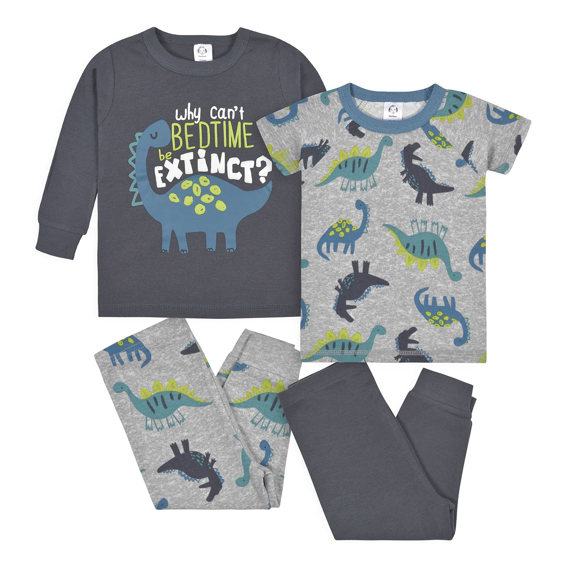 Gerberbaby Boystoddler Snug Fit 4-Piece Pajama Seteverybody Roar Blue3T