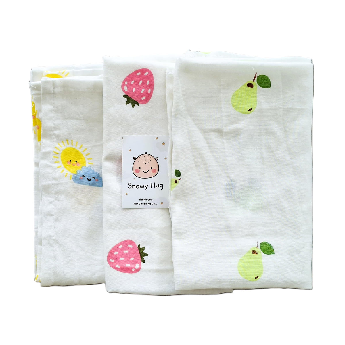 Snowy Hug Super Ultra Soft 100% Cotton Malmal Baby Swaddle Light Soft fabirc Baby Wrap for New Born Babies Essential | New Born 