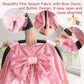 Baby Carseat Canopy Cover with Bow for Girls Boys with Bow Stroller and Cart Cover Carseat Nursing Cover Newborn Gift (Pink)