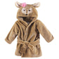 Hudson Baby Unisex Baby Plush Animal Face Bathrobe, Fawn, 0-9 Months