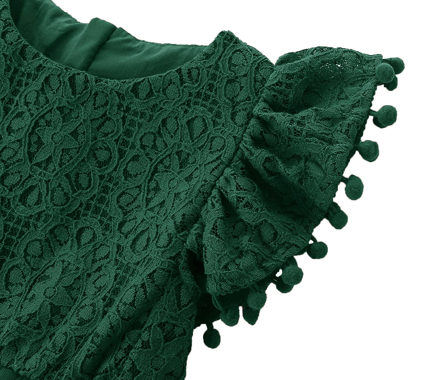 Rjxdlt Toddler Girl Dress Baby Girl Tulle Dress Flutter Sleeve Tutu Flower Girl Dress 6 Years Dark Green 396