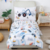 Styho Toddler Bedding Set Cars Print Duvet Cover Set for Boys Junior/Cot Bed Reversible Lovely Colorful Comforter Cover(White, C