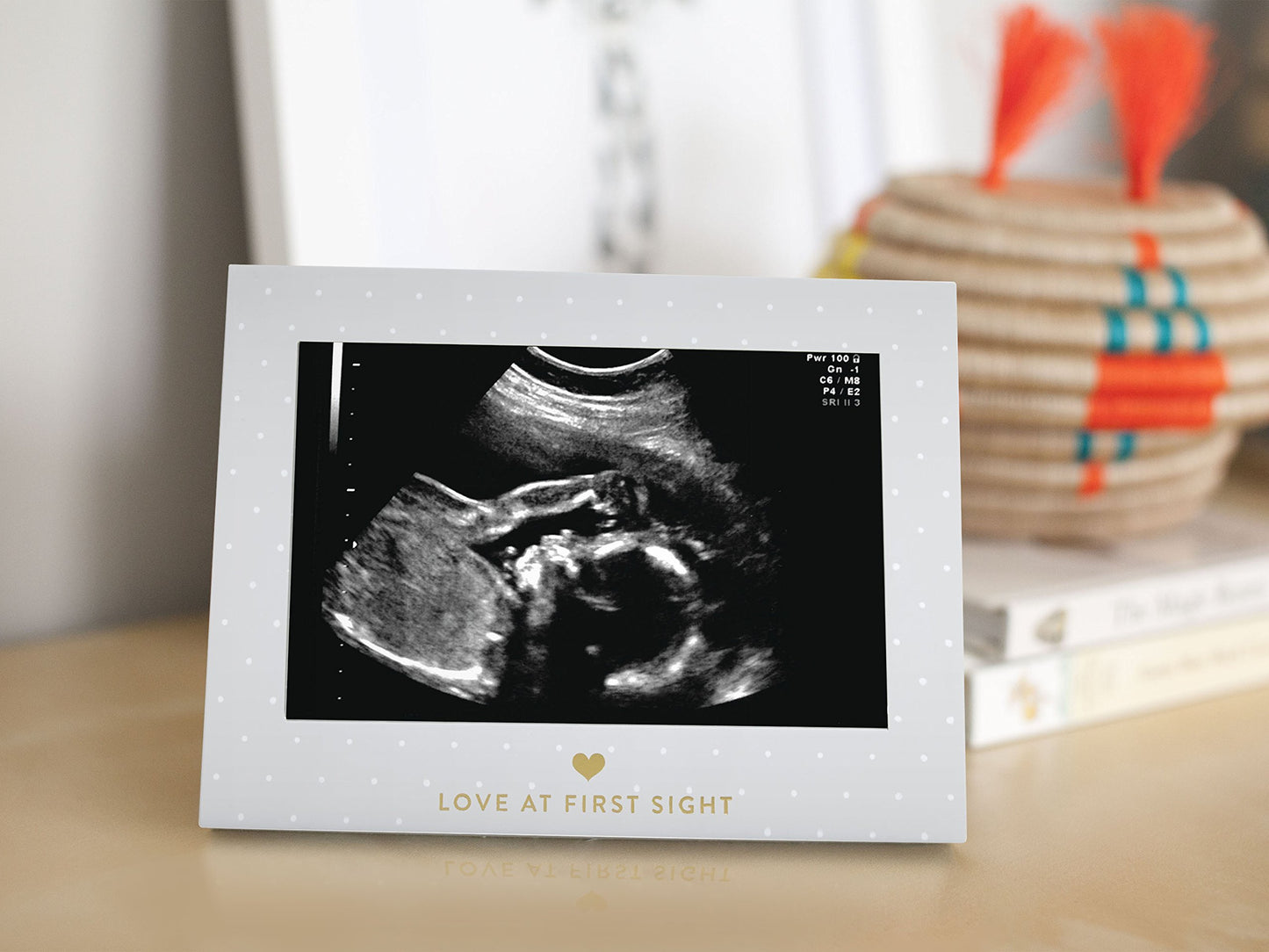 Pearhead Little Blossoms Love At First Sight Sonogram Picture Frame, Ultraound Pregnancy Keepsake, Gender-Neutral Nursery D  Cor