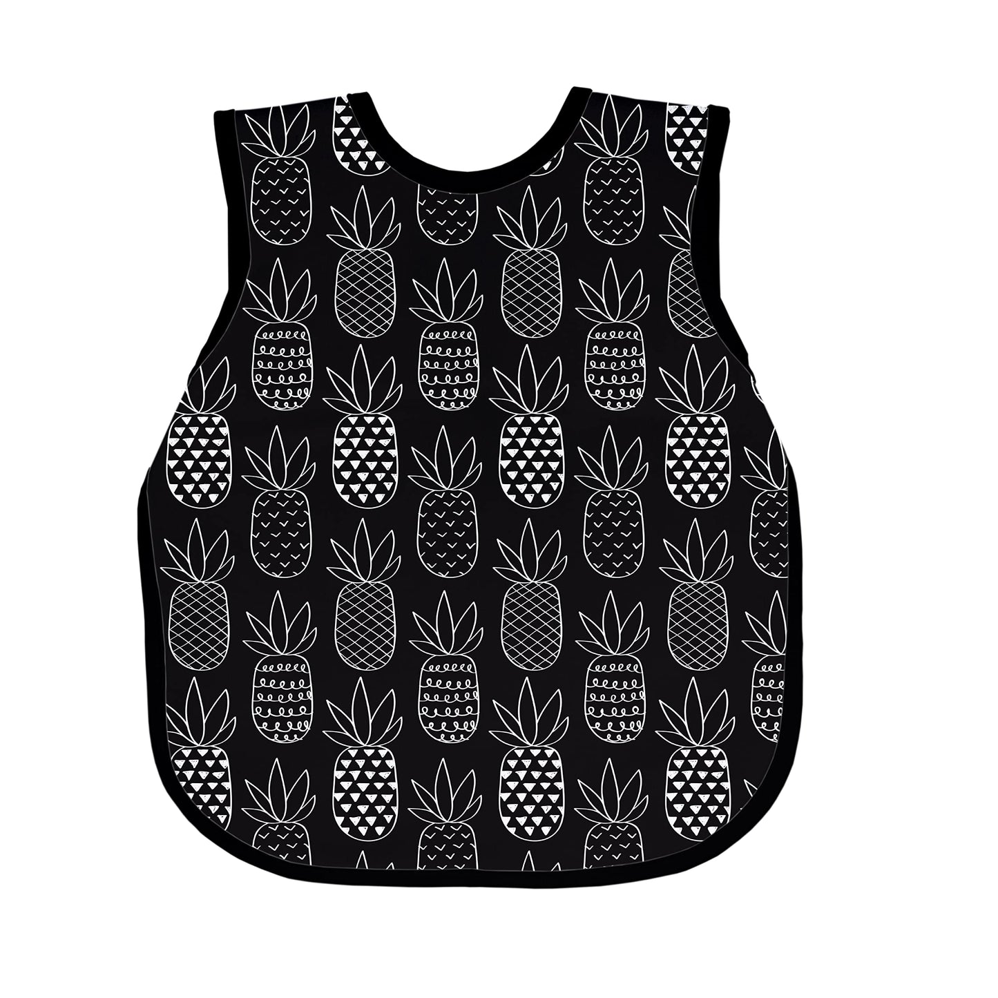 Bapronbaby Pineapple Monochrome Bapron - No Neck Tie Safer Bib For Baby & Toddler - Soft Waterproof Stain Resistant - Machine Wa
