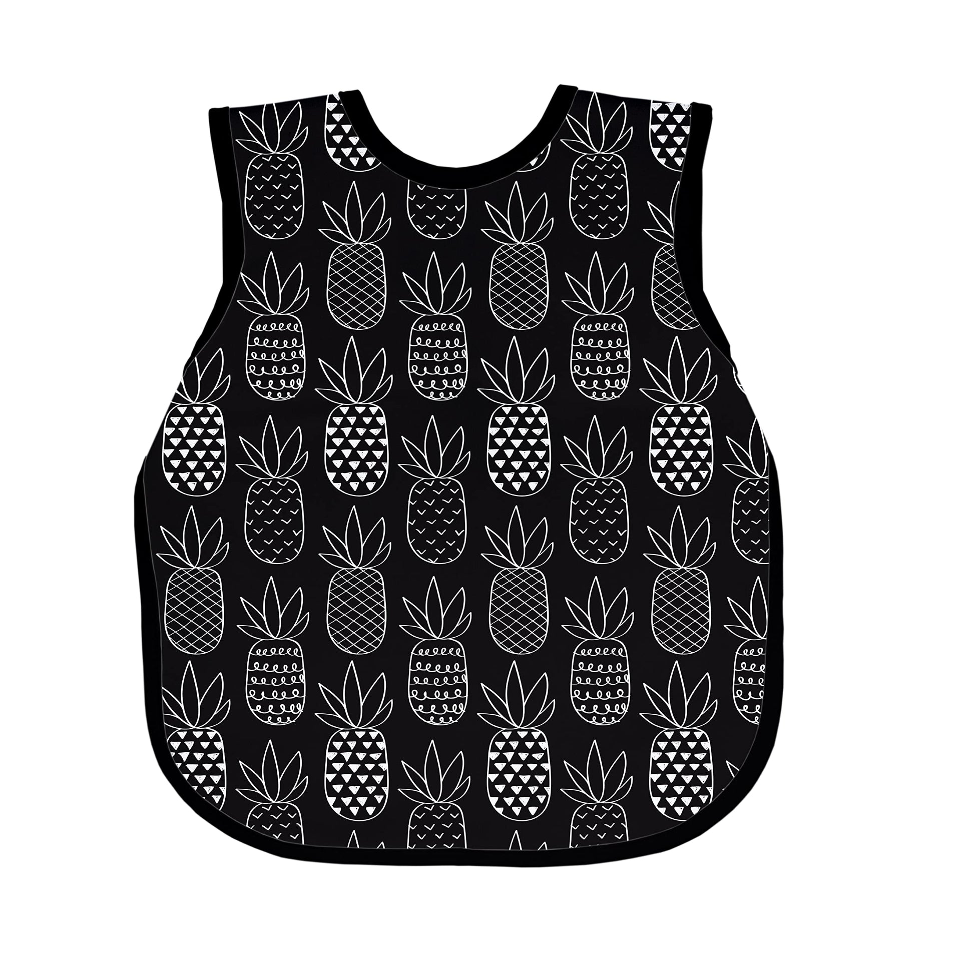 Bapronbaby Pineapple Monochrome Bapron - No Neck Tie Safer Bib For Baby & Toddler - Soft Waterproof Stain Resistant - Machine Wa