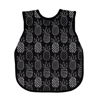 Bapronbaby Pineapple Monochrome Bapron - No Neck Tie Safer Bib For Baby & Toddler - Soft Waterproof Stain Resistant - Machine Wa