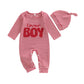 MERSARIPHY Newborn Baby Boy Girl Clothes Hi Im New Here Coming Home From Hospital Outfits Gender Neutral One Piece Romper (Red 