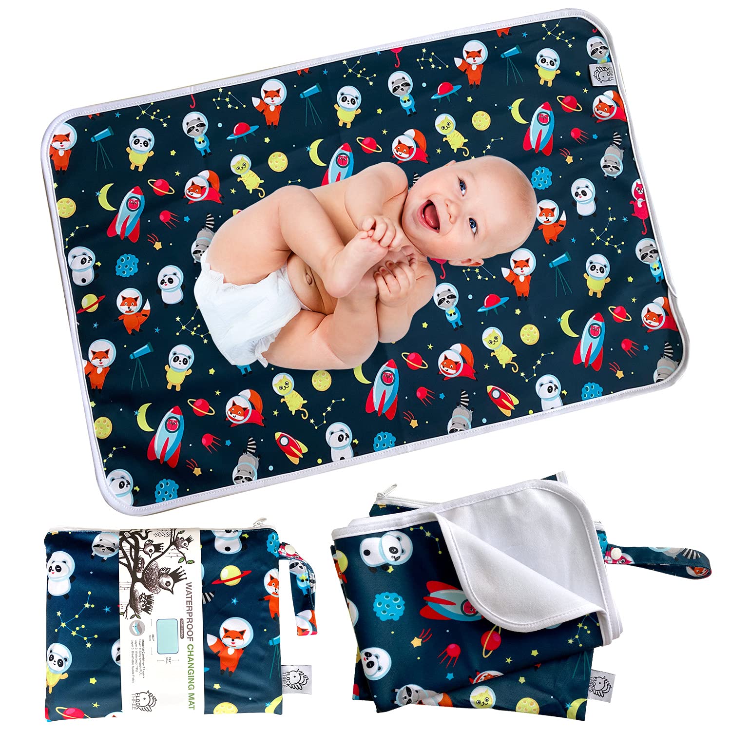 Flockthree Waterproof Baby Changing Pad With Storage Bag (28.7' X 19.7 – Cutebab WBCBBB07WRPT2TX