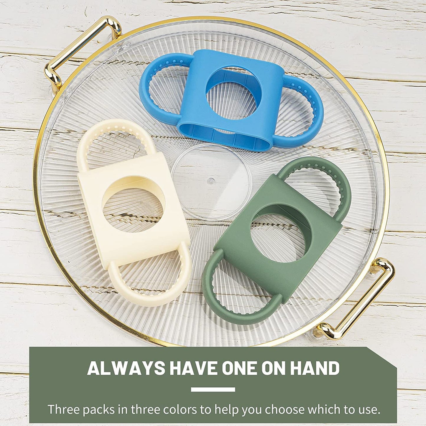 5 Pack Baby Bottle Holders, Universal Fit With Easy Grip Silicone Handles - Bpa-Free, 5 Colors