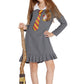 Intimo Harry Potter Hermione Granger Gryffindor Halloween Costume Uniform Tie Pajama Gown, Gray, 14/16
