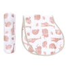 Masilo Swaddle & Burp Cloth Bib  Always Be My Baby, Pack of 1, Beige