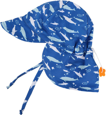 Simplikids Toddler Sun Hat Upf 50+ Uv Ray Sun Protection Hat Baby Sun Hats W/Neck Flap Infant Sun Hat For Baby Beach Hat,Shark,0