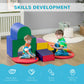 Qaba 7-Piece Baby Soft Play Equipment, Toddler Crawling Climber For Creativity And Shape Discovery With Easy-To-Clean Surface, C