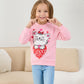 Akyzic Cat Sweatshirt For Girls Long Sleeve Crewneck Heart Print Shirt Toddler Valentines Day Outfit Love Tops Kids Heart Sweate