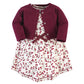 Touched By Nature Baby Girls' Organic Cotton Dress And Cardigan, Berry Branch, 18-24 Months
