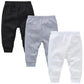 kavkas Infant and Toddler Active Pants Unisex Cotton Trousers Solid Color Baby Basic Jersey Leggings Boy Girl Bottoms, Black Gre