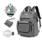 unelmoi Diaper Bad Backpack with Detachable Changing Pad, Large Capacity Waterproof Baby Bag for Moms & Dads (Gray)