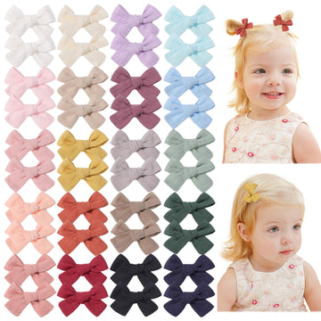 Jollybows Mini Lined Hair Clips Bows For Babies, Infants, Toddlers, Girls And Teens - 40Pcs 2' Tiny Barrettes