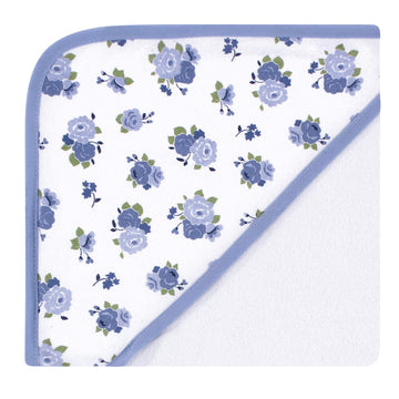 Luvable Friends Unisex Baby Cotton Terry Hooded Towels, Floral, One Size