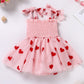 Imekis First Valentines Day Baby Girl Outfit: Toddler Valentines Day Dress Romper Headband Infant Cupid Photoshoot Newborn Tulle