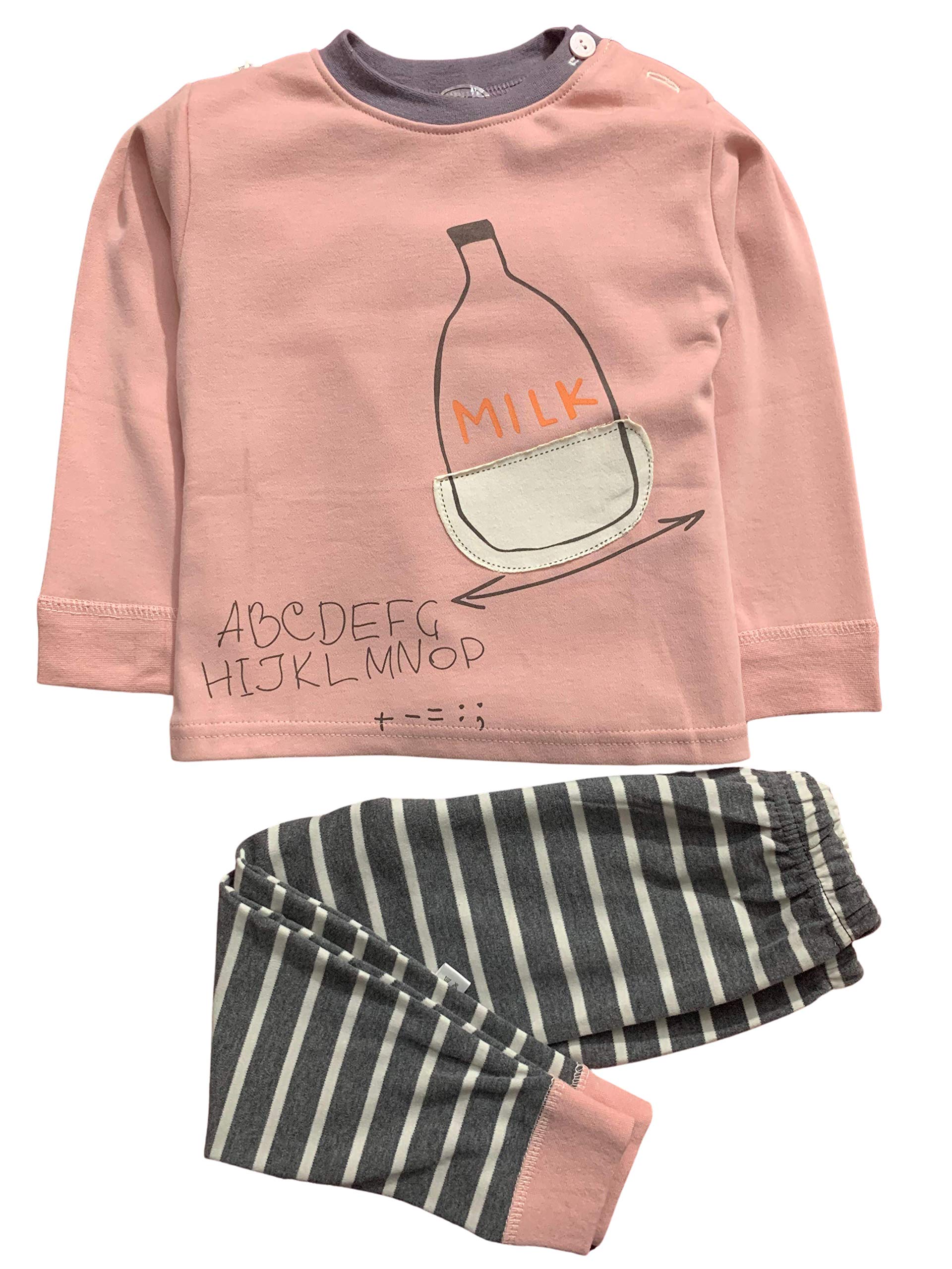 Googogaaga Girls Cotton Full Sleeves Top and Pyjama Set in Pink Color (1.52 Years)