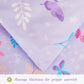 Viviland Butterfly Floral Toddler Comforter Sets, Cute Girls Toddler Bedding Set, Soft Microfiber Purple Toddler Bed Set