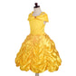 Dressy Daisy Girls' Princess Yellow Gold Ball Gown Birthday Party Fancy Dress Up Halloween Costume With Accessories Size 12-14