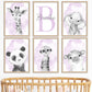Safari Animals Set Of 6 Unframed Poster Prints For Baby Girls Nursery Bedroom Playroom, Personalized Name, Choice Of 12 Animals,