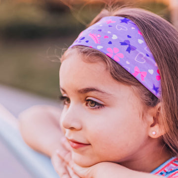 Frog Sac 3 Wide Headbands For Girls, Elastic Hair Bands For Kids, Soft Fabric Stretch Hair Accessories For Children, Cute Sports