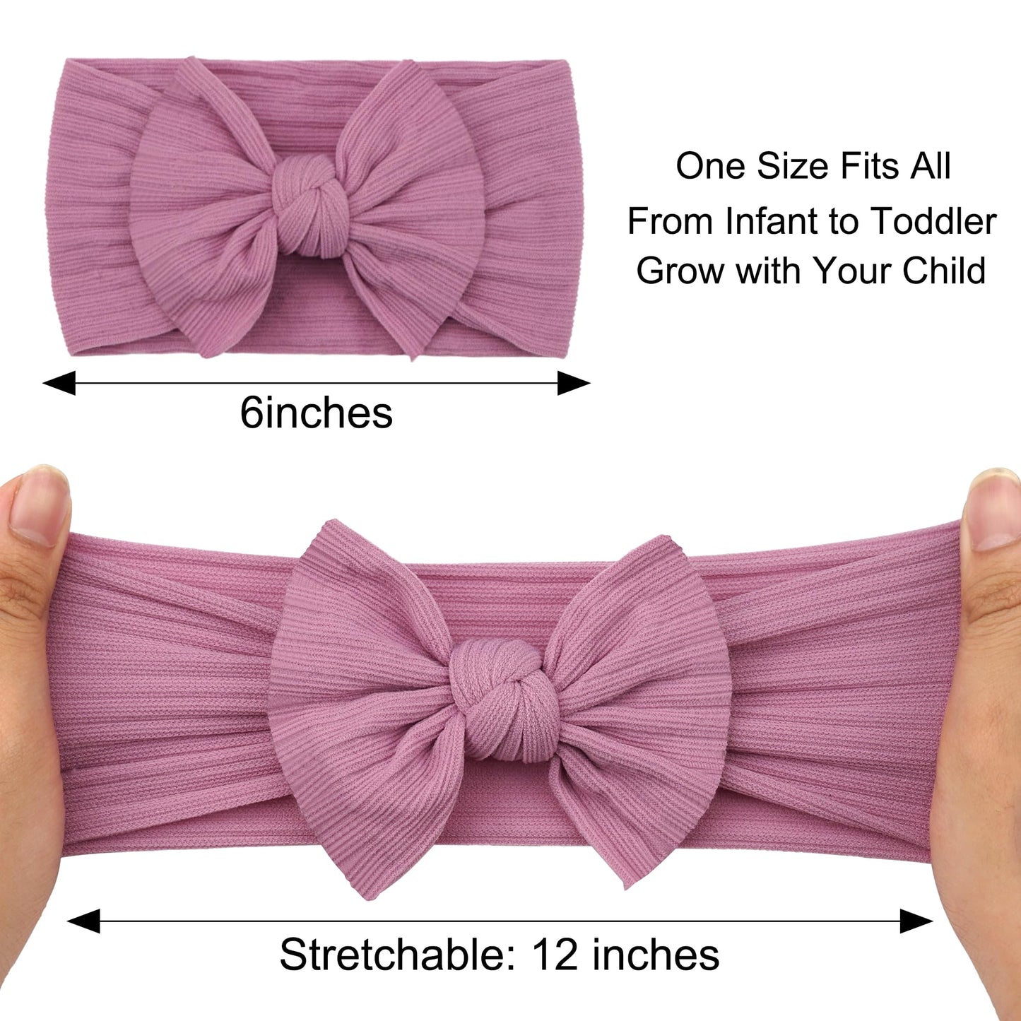 C?Llot 10 Colors Super Stretchy Soft Knot Baby Girl Headbands With Hair Bows Nylon Head Wrap For Newborn Baby Girls Infants Todd